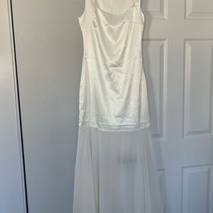 Commense White Sleeveless Maxi Slip Dress